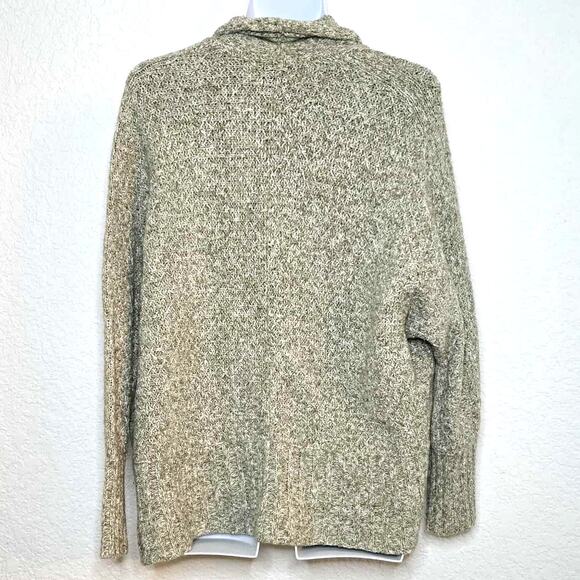 Angel of the North Cream Green Chunky Knit Dolman Sleeve Open Cardigan Size M - Picture 2 of 4